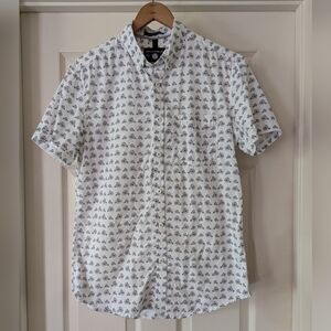 Cactus Man Mens Button Up Collared Shirt Size Small Slim Fit Bicycle Print